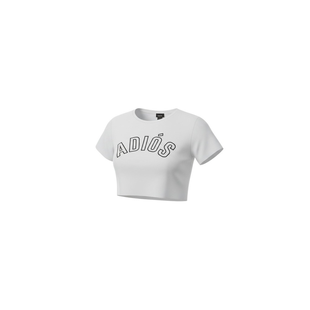 rue21 Graphic Crop Top Womens Large White Adios Short Sleeve Tee